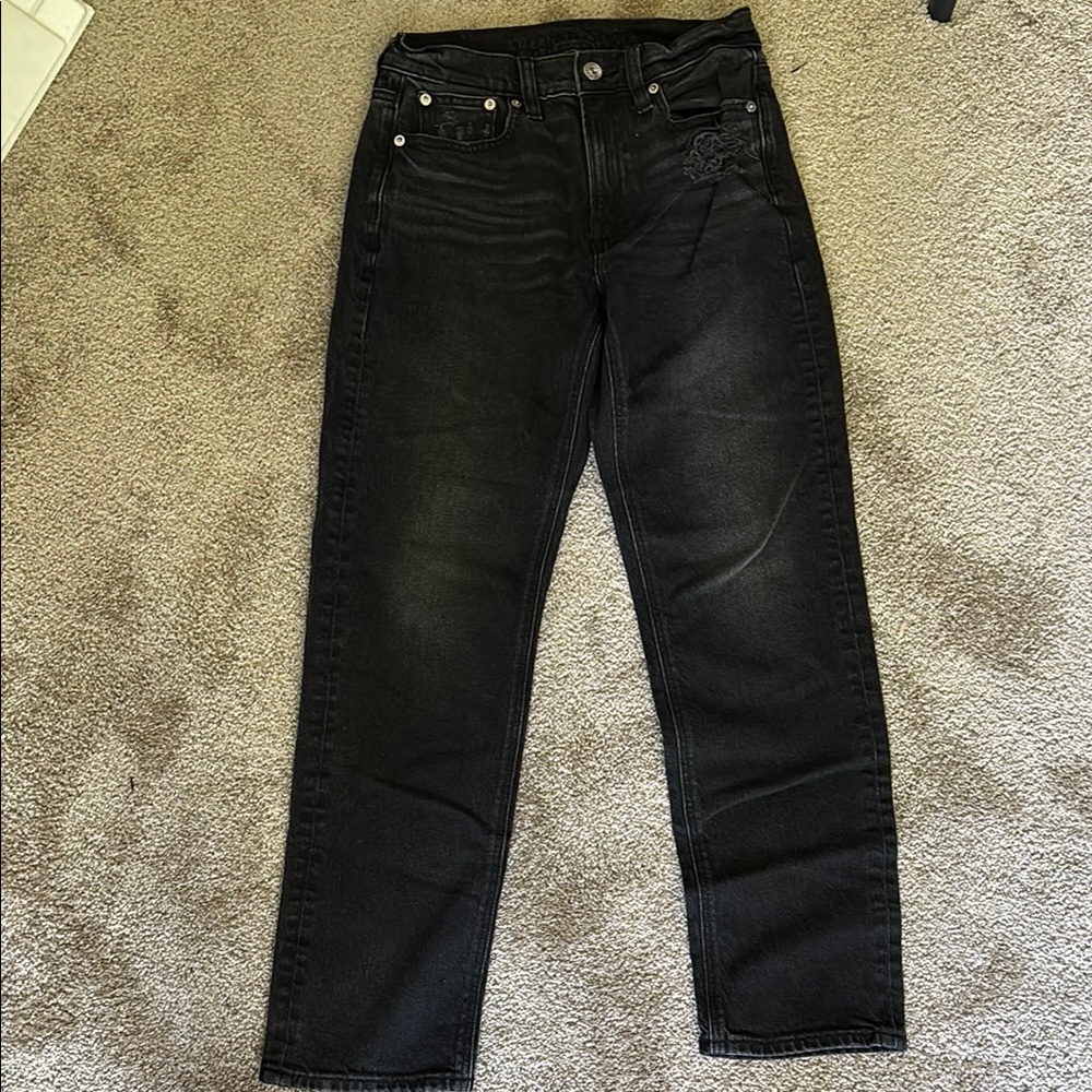 American Eagle Outfitters Women's Black Straight Leg Jeans